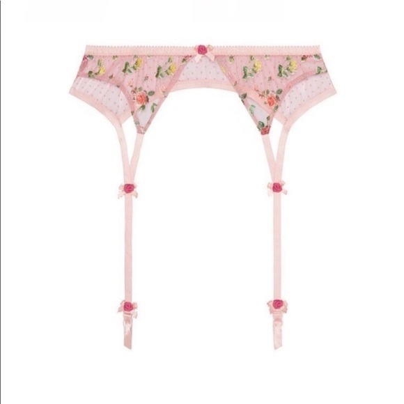 New! For Love & Lemons Eloise Embroidered Floral Dot Garter Belt 31673 - Picture 2 of 13